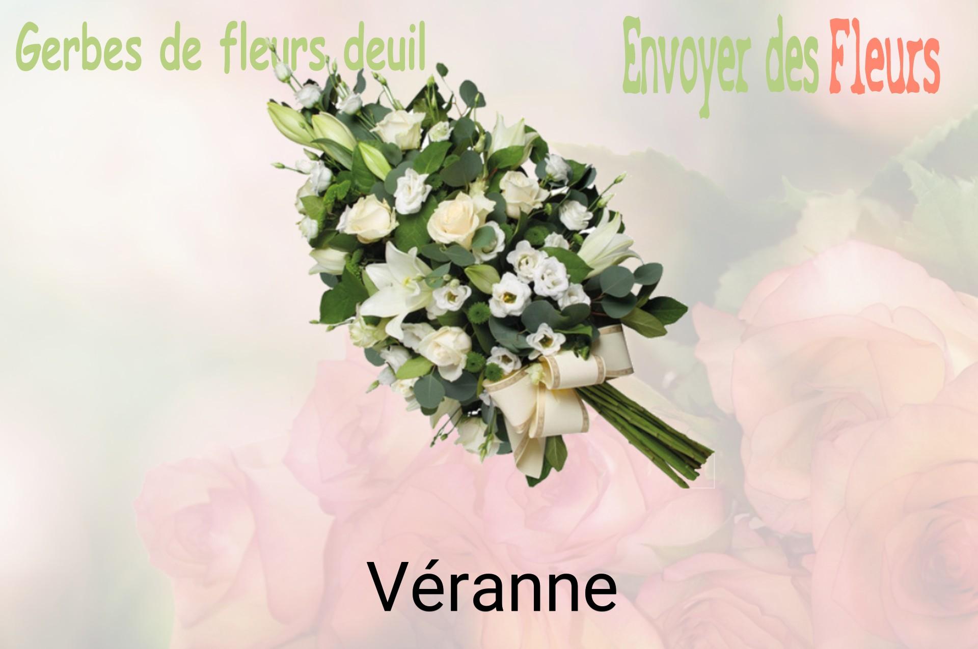 Gerbe de fleurs de deuil livrée à Véranne